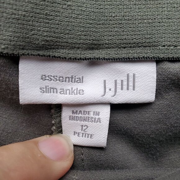 J. Jill Pants Womens 12 Petite Taupe Brown Essential Slim Ankle Stretch - Picture 2 of 9